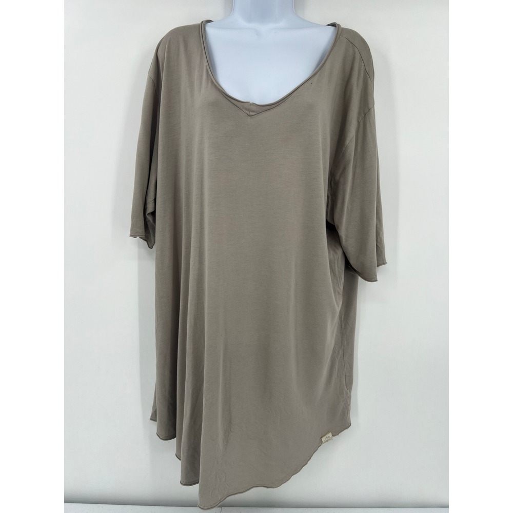 One Golden Thread V-Neck Tee Taupe Supima Cotton Tencel XL Unisex